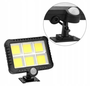 Čierna LED solárna lampa Anytech